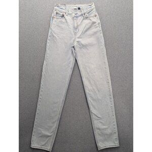 American Eagle Jeans Womens 00 Long Light Wash High Rise Baggy Straight Strigid